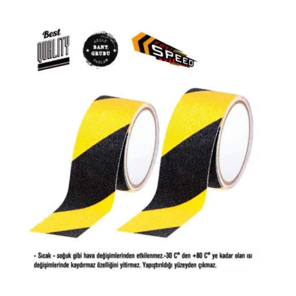 Sarı Siyah Merdiven Kaydırmaz Bant 50mmx15 metre - Görsel 2