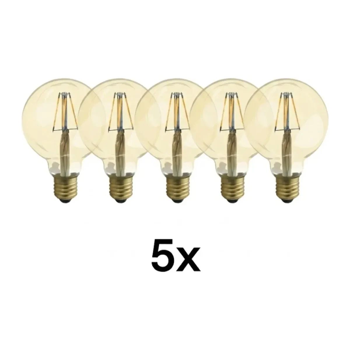 4W 220-240V E27 2200K G95 LED RUSTIK AMPUL 5 ADET 