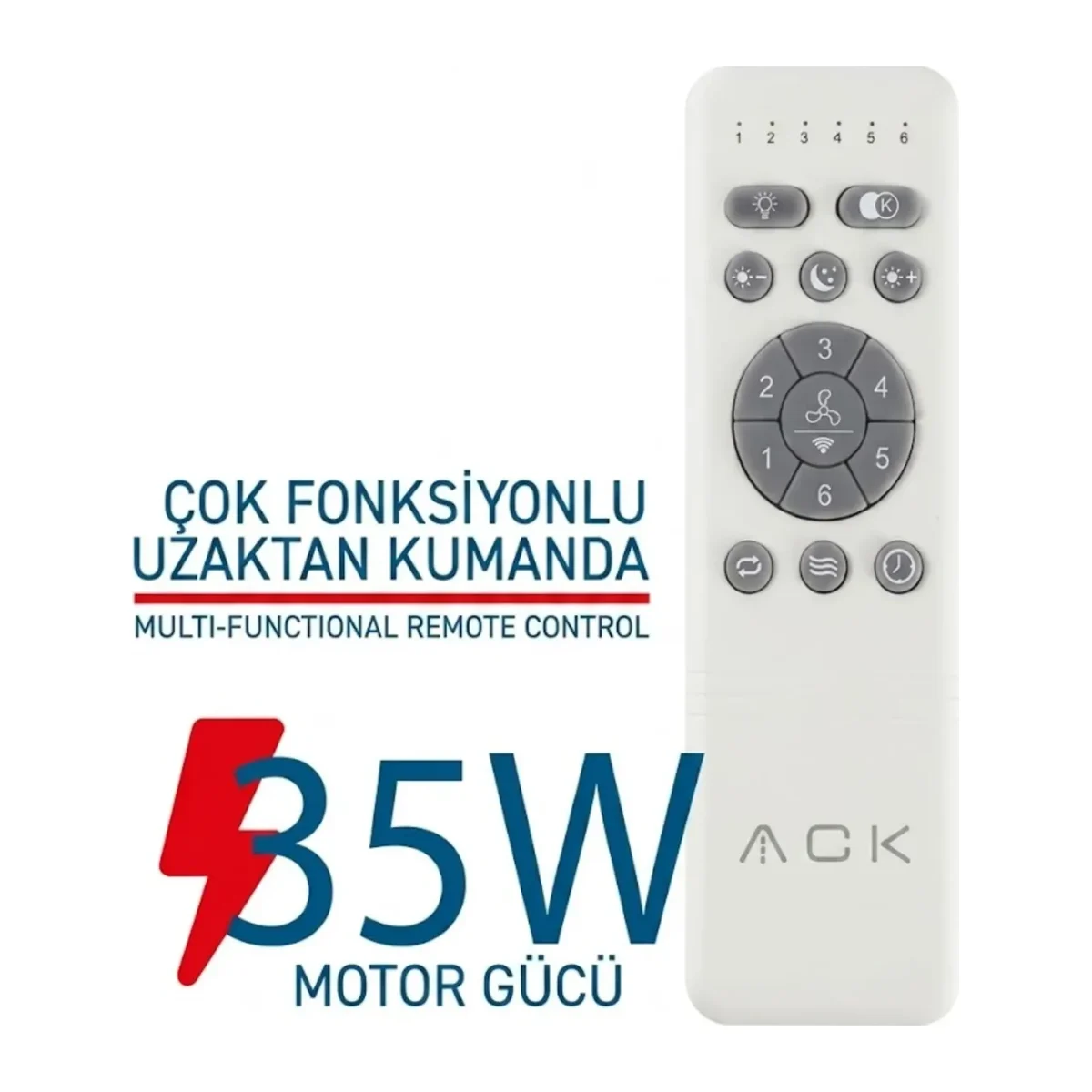 TAVAN FANI SİYAH 35W DC MOTOR 52 INC (132CM) UZAKTAN KUMANDALI SİYAH - Görsel 4