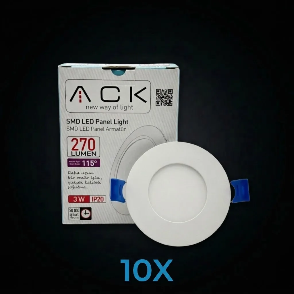 3W Sıva Altı Led Panel 4000K 10 ADET